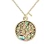 MANZHEN Gold Rose Gold Silver Transparent Natural Abalone Shell Tree Charm Pendant Necklace 18''