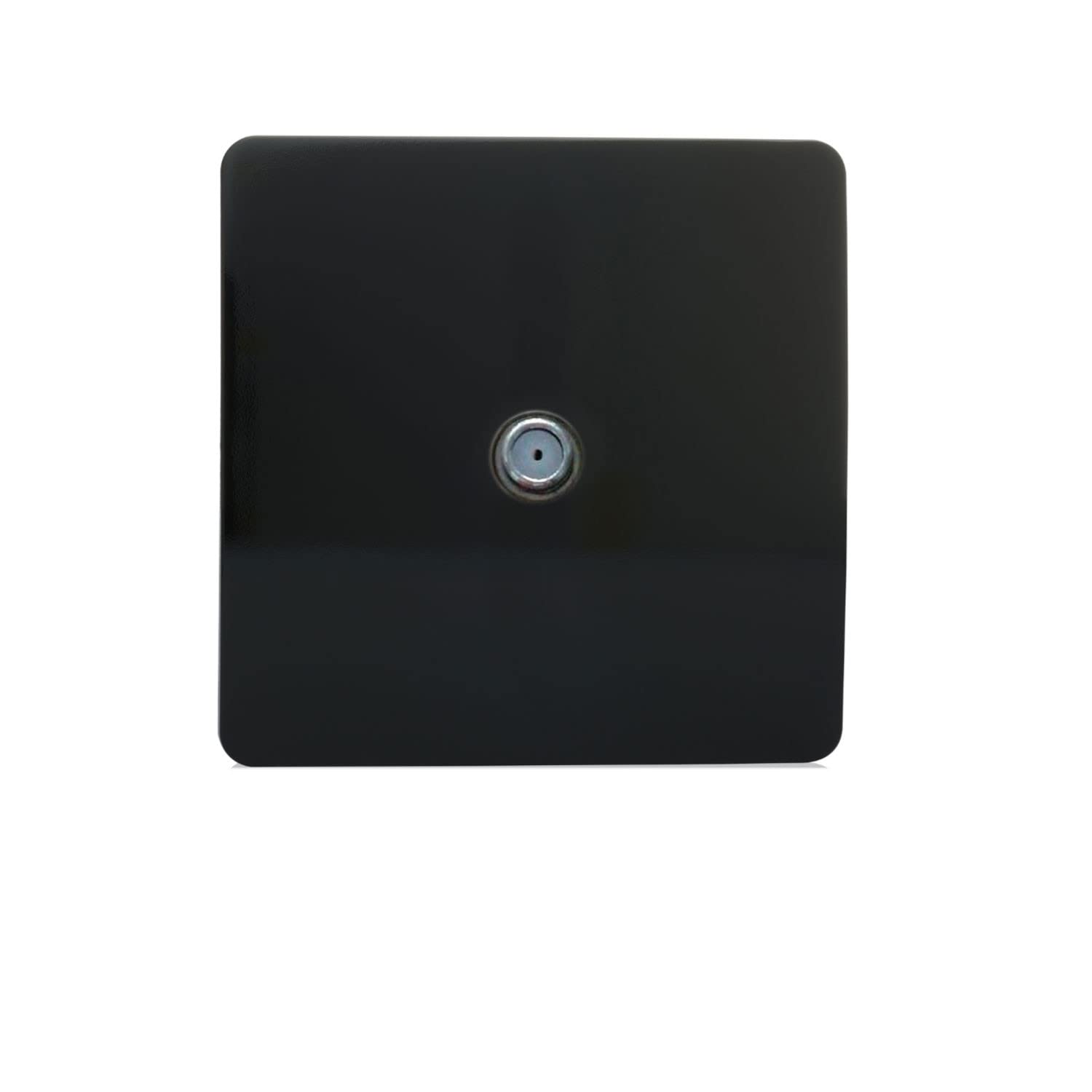 Trendi 1 Gang Artistic Modern Glossy Screwless Television Satellite Socket in Black - Art-SATBK