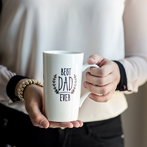 image for Comfify BEST DAD EVER - Funny Quote 16 oz. Novelty Ceramic Mug - Large