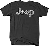 OS Gear Distressed - Jeep Paw Prints Dog Lover Tshirt - Large