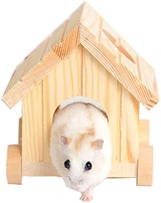 Latburg Hamster Car Hamster House Stuff Cool Cages Wooden Hut Play Chews Toys for Small Animal/Guinea Pigs/Squirrels/Hedgehogs