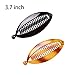 2 Pcs 3.7 inch Banana Hair Clips ONCIDIUM Lady Resin Fishtail Clip Comb Headdress Fish Shape Grips Clamp (Black&Coffee)