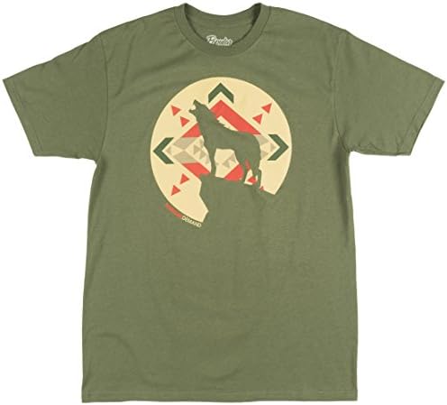 Popular Demand Tribal Wolf Mens T-Shirt In Olive