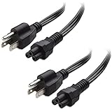 Cable Matters 2-Pack 16 AWG Heavy-Duty Laptop Power Cord in 6 Feet (NEMA 5 - 15P to IEC C5)