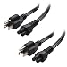 Cable Matters 2-Pack 16 AWG Heavy-Duty 3 Slot Power Cord (Micky Mouse Power Cord) in 3 Feet (NEMA 5-15P to IEC C5) primary