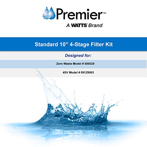 Watts Premier Annual 3-Pack Filtration Kit for 4 Stage RO-TFM-4SV and ZeroWaste RO Reverse Osmosis Systems - Sediment, Carbon Pre-Filter, 10