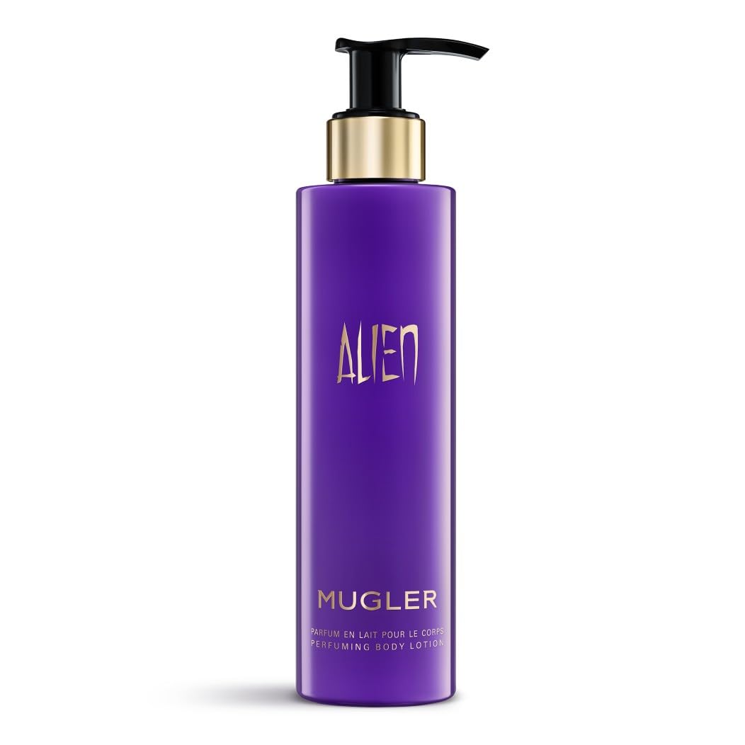 Mugler Alien Beautifying Body Lotion, Hydrating & Perfumed Body Cream, Sensual Jasmine & Amber Scent, Bodycare for Women, 200ml