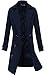 Lende Men's Trench Coat Winter Long Jacket Double Breasted Overcoat (S, Navy)
