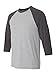 Hanes Unisex X-Temp Performance Baseball Tee, L, Light Steel/Charcoal Heather