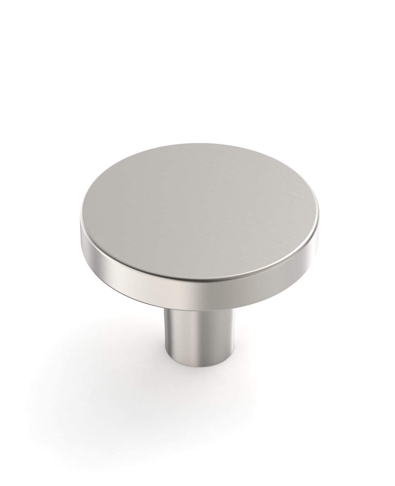 Amerdeco 10 Pack 1.3 Inch Kitchen Cabinet and Drawer Knobs - Brushed Satin Nickel Pulls for Bathroom, Dresser Drawers (32MM) AM016