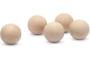 1-1/2 inch Wooden Round Balls, Bag of 5 Unfinished Wood Round Balls, Hardwood Birch Sphere Orbs for Crafts and DIY Projects, Woodworking (1-1/2 inch Diameter) by Woodpeckers