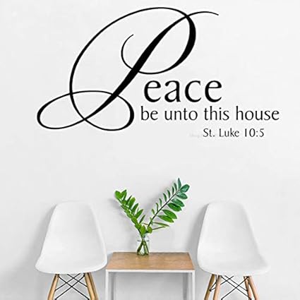 Jxaa Frieden Zu Diesem Haus Zitate Bibel Schrift Wandaufkleber Lukasevangelium Poesie Kunst Wanddekoration Schlafzimmer Religion Glaube Poster 105x56cm Amazon De Kuche Haushalt