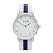 CIVO Watch Bands Premium Ballistic Nylon Watch Strap Stainless Steel Buckle (Ivory/Navy, 22mm)