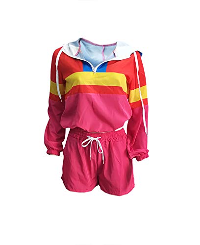 Molilove Women 2 Piece Sunscreen Outfits Lightweight Windbreaker Pullover Crop Top Pants Rashguards Set