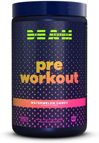 Amazon Com Beam Be Amazing Pre Workout Powder Watermelon Candy 40 Scoops Supplement For Women Preworkout Boost Energy Clinical Safe Healthy Natural No Crash No Jitters Adaptogens Weight Loss Health Personal Care