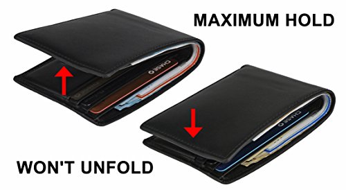 Slim Bifold Wallet For Men Genuine Leather RFID Blocking,Packed In Stylish Gift Box (Dark brown)