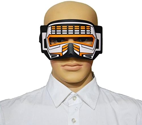 Capital Wireless Flashing LED Masquerade Eye Mask Light Up Cosplay Party Costume Decoration (Orange Eye Mask)