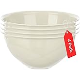 Tribello Large Mixing bowls 5-Quart 169oz - Plastic Salad/Mixing/Serving Bowl - 4 pack (Colors May Very)