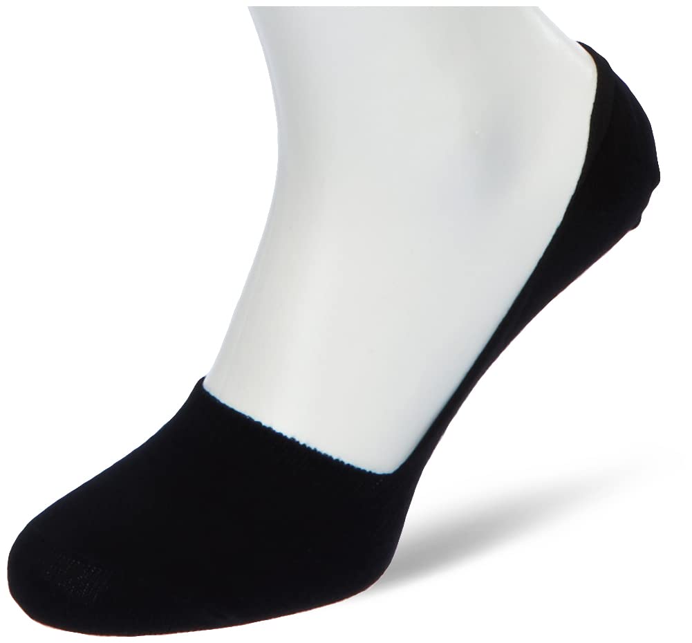 Nur Die Women's Pack of 2 Cotton, Invisible Short Socks, Non-Slip with Silicone on The Heel, Black, 39-42
