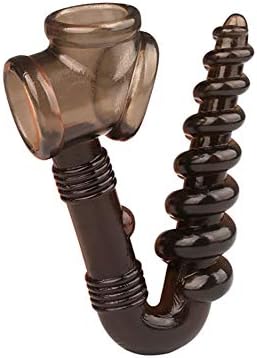 Combination of Male Lock Ring and Spiral Massager - European Size, Black