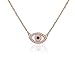 My Daily Styles 925 Sterling Silver Rose Gold Evil Eye Hamsa White Blue CZ Womens Pendant Necklace