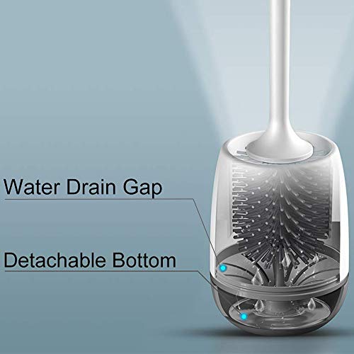 MEKEET Toilet Bowl Cleaner Brush and Holder Set for Bathroom Cleaning