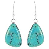 Genuine Turquoise Earrings in 925 Sterling Silver