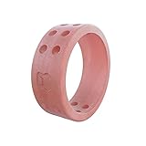 QALO Women's Light Pink Perforated Silicone Ring, Size 7