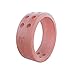 QALO Women's Light Pink Perforated Silicone Ring, Size 7