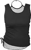 Spiral - Womens - GOTHIC ROCK - 2in1 Neck Tie Mesh Top Black