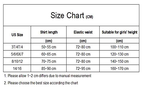 Backgarden Girl Children Color Stretched Waist Performance Circle Skirt Belly Dance Dress (8/10/12, Dark red)