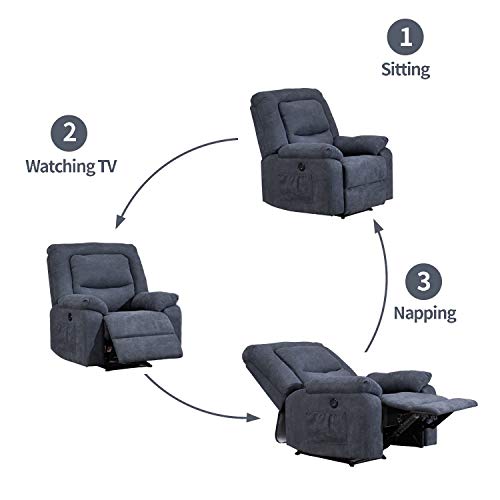 Recliner Chair Sleeper Reading Chairs for Bedroom PU Leather Recliner