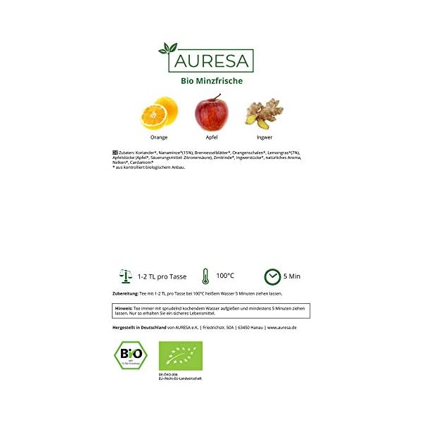 AURESA Bio Kräutertee Minzfrische | Krauseminze mit Lemon Geschmack | Loser Tee aus kontrolliert biologischen Anbau – Bild 5