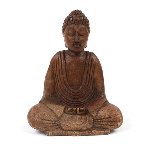 Hand carved Sitting Buddha | wooden buddha statue hand carved 15 cm