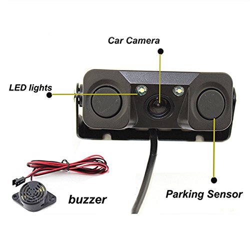 KUNAW License Plate Wireless Backup Camera, Rear View Camera 170° 2LED Viewing Angle Universal Car License Plate Frame,IP69K Waterproof, Fits All Cars Vehicles.