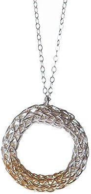 Medium Sterling Silver And 12kt Gold Viking Knit Loop