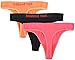 Balanced Tech Women's Seamless Thong Panties 3-Pack - Orange/Pink Assorted - Large