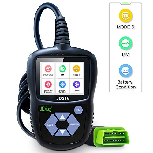 JDIAG JD316 Enhanced Mode 6 OBD2 Scanner Engine Fault Code Reader Diagnostic Scan Tool for Smog Check with Battery Condition Test (Black) - Thumbnail 7