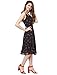 Allegra K Women's St Patrick's Day Sleeveless Casual Retro Summer Square Neck Print Chiffon Floral Dress Large Black
