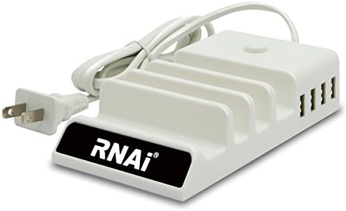 Multi-port USB Charger Station Universal Portable Charging Stand Organizer iPhone iPad Charging Station Dock for Multiple Device Charging 4 Devices at the Same Time(White)
