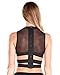 iHeartRaves Cross Faded Sheer Mesh Strappy Crop Top (Black, Medium)