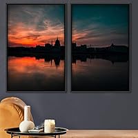 2 Piece Framed Canvas Wall Art Sunset Canvas Prints Home Artwork Decoration for Living Room,Bedroom - 16