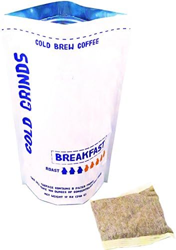 Cold Brew Coffee Packs - Easy at Home Brewing - Makes 100 oz of Smooth Cold Brew - 66% Less Acidic - Cold Grinds Breakfast Blend (Medium Roast)