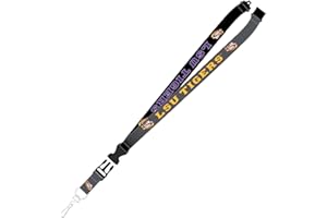Pro Specialties Group LSU Tigers Lanyard Reverse Pop, CLC College Football/Basketball NCAA Louisiana State Gifts and Merchandise