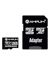 Adaptador Micro SD Card Plus de 128GB - Amplim 128GB Tarjeta microSDXC para teléfono celular, tableta, cámara, GoPro, Nintendo (tarjeta de memoria microSD Extreme 100MB s 667X V30 A1 clase 10 U3 UHS-I Pro TF) Nuevo 2019