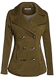 BodiLove Women's Stylish and Warm Peacoat with Sherpa Lining