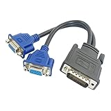 eoocvt DMS-59 Pin Male to Dual VGA Female Y Splitter Video Card Adapter Cable
