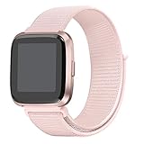 bayite Soft Nylon Bands Compatible Fitbit Versa Women Men, Breathable Sport Loop Band Replacement Accessories Wristband