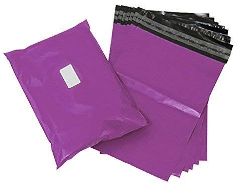Self Seal Purple Mailing Bags Postal Delivery Packaging Shipping Mailers Clothes Posting Waterproof Strong Courier Mail Poly Plastic (50, 10x14" (250x350mm))