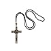 Intercession St Benedict Crucifix on Cord Necklace (Antique Gold)